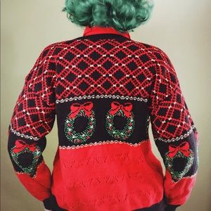 Sweaters - Red Knit Ugly Christmas Sweater Cardigan Sweaters - Red Knit Ugly Christmas Sweater Cardigan